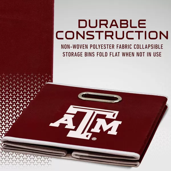 Franklin Sports NCAA College Team Fabric Storage Cubes Made to Fit Storage Bin Organizers 11x105x105Texas AM Aggies