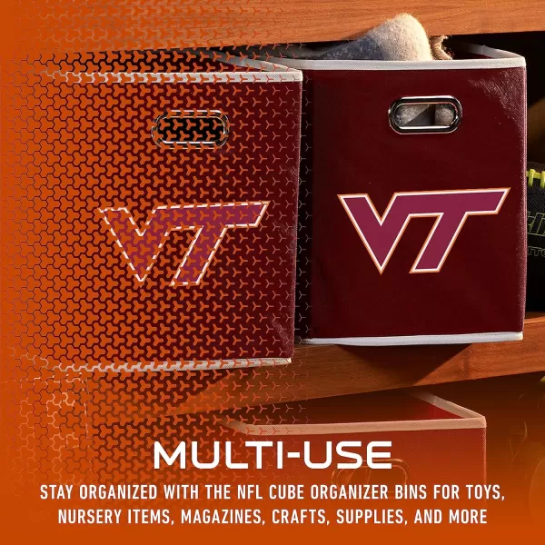 Franklin Sports NCAA College Team Fabric Storage Cubes Made to Fit Storage Bin Organizers 11x105x105Virginia Tech