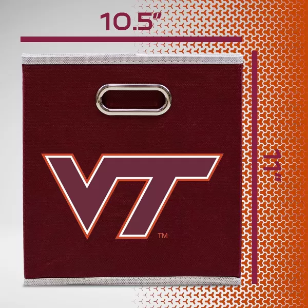 Franklin Sports NCAA College Team Fabric Storage Cubes Made to Fit Storage Bin Organizers 11x105x105Virginia Tech
