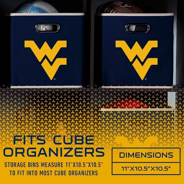 Franklin Sports NCAA College Team Fabric Storage Cubes Made to Fit Storage Bin Organizers 11x105x105West virginia mountaineers