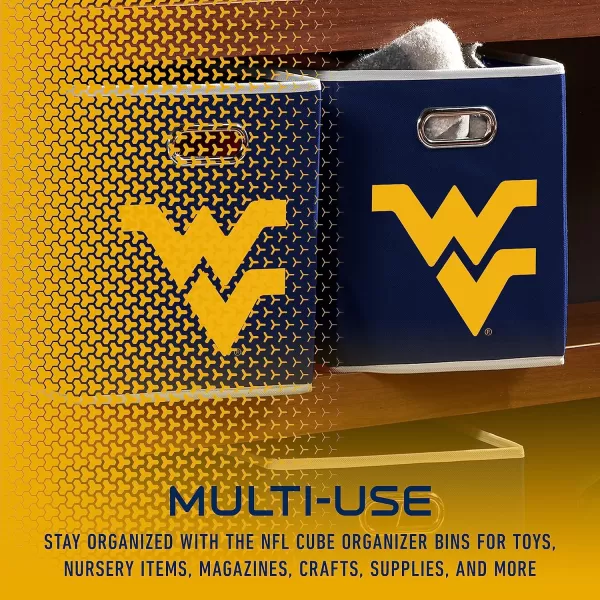 Franklin Sports NCAA College Team Fabric Storage Cubes Made to Fit Storage Bin Organizers 11x105x105West virginia mountaineers