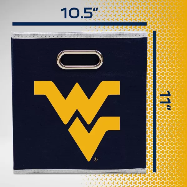 Franklin Sports NCAA College Team Fabric Storage Cubes Made to Fit Storage Bin Organizers 11x105x105West virginia mountaineers