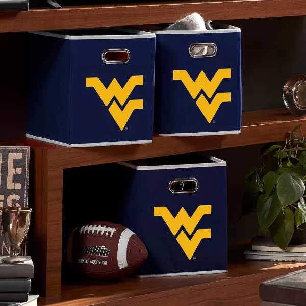 Franklin Sports NCAA College Team Fabric Storage Cubes Made to Fit Storage Bin Organizers 11x105x105West virginia mountaineers