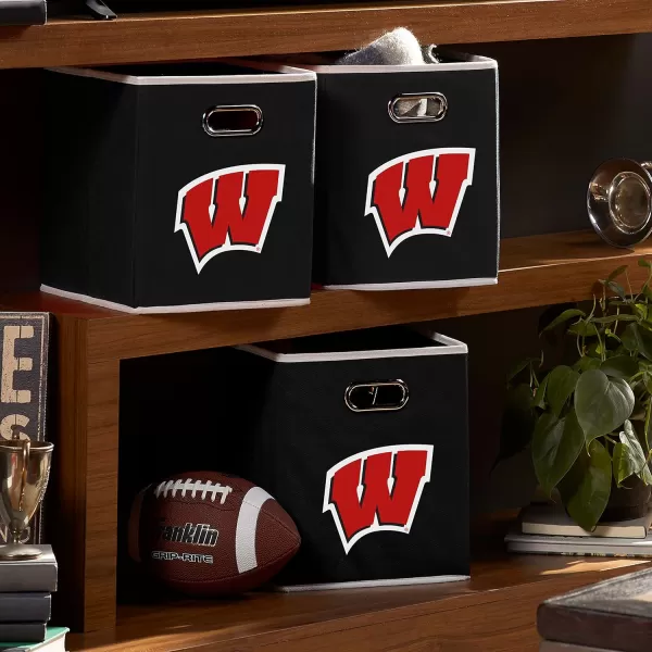 Franklin Sports NCAA College Team Fabric Storage Cubes Made to Fit Storage Bin Organizers 11x105x105Wisconsin Badgers