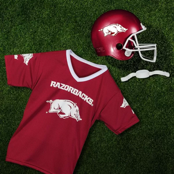Franklin Sports NCAA Kids Football Helmet  Jersey Sets  College Uniform  Helmet Sets for Boys ampamp GirlsToy Kids Costume SetArkansas Razorbacks