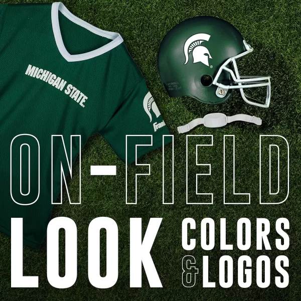 Franklin Sports NCAA Kids Football Helmet  Jersey Sets  College Uniform  Helmet Sets for Boys ampamp GirlsToy Kids Costume SetMichigan State Spartans