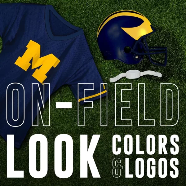 Franklin Sports NCAA Kids Football Helmet  Jersey Sets  College Uniform  Helmet Sets for Boys ampamp GirlsToy Kids Costume SetMichigan Wolverines