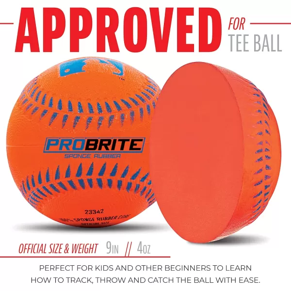 Franklin Sports  Pro Brite  Neon Rubber Teeball  MLB  Youth Tball  Baseball  Softball  Indoor ampamp Outdoor Use12 pack