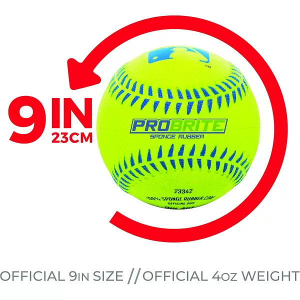 Franklin Sports  Pro Brite  Neon Rubber Teeball  MLB  Youth Tball  Baseball  Softball  Indoor ampamp Outdoor Use12 pack