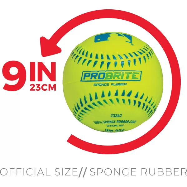 Franklin Sports  Pro Brite  Neon Rubber Teeball  MLB  Youth Tball  Baseball  Softball  Indoor ampamp Outdoor Use2 pack