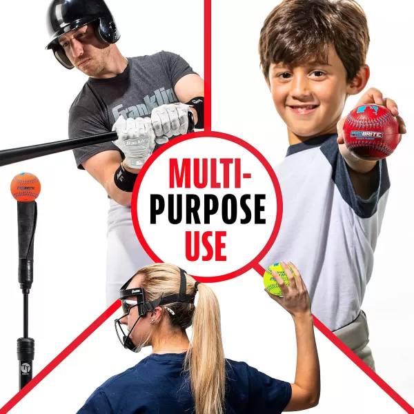 Franklin Sports  Pro Brite  Neon Rubber Teeball  MLB  Youth Tball  Baseball  Softball  Indoor ampamp Outdoor Use2 pack