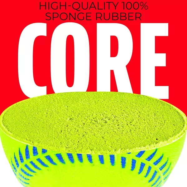 Franklin Sports  Pro Brite  Neon Rubber Teeball  MLB  Youth Tball  Baseball  Softball  Indoor ampamp Outdoor Use3 pack