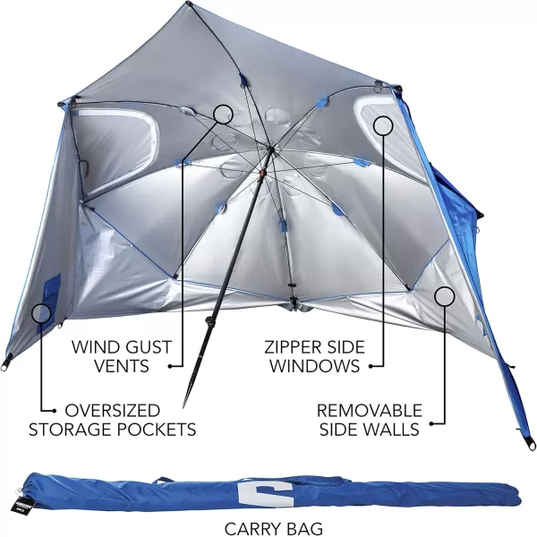 Franklin Sports Sideline 8 Sunblocker  Sports Bench Shade Umbrella  MultiUse  Ideal for Team Sideline Shade with UV and Rain Protection  Franklin QuikSet Shelter
