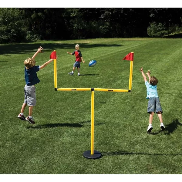 Franklin Sports Youth Football GoalPost Set  Kids Football Goal Post with Mini Football  Fun Football Goal for All Ages  Easy Assembly  Adjustable Height  Weighted Base