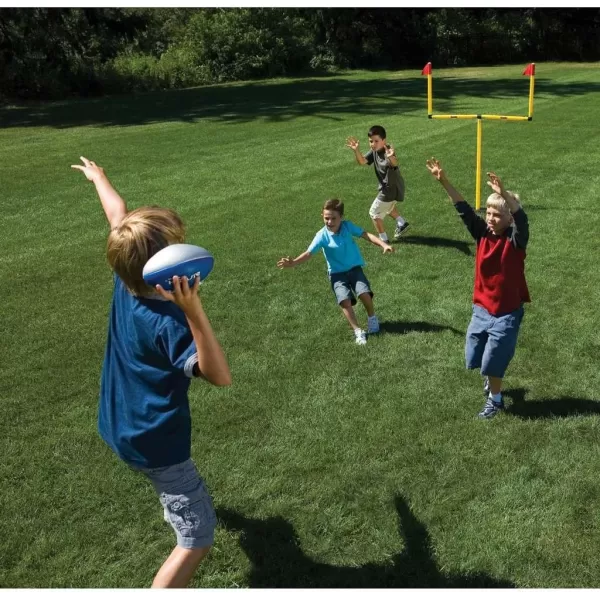 Franklin Sports Youth Football GoalPost Set  Kids Football Goal Post with Mini Football  Fun Football Goal for All Ages  Easy Assembly  Adjustable Height  Weighted Base
