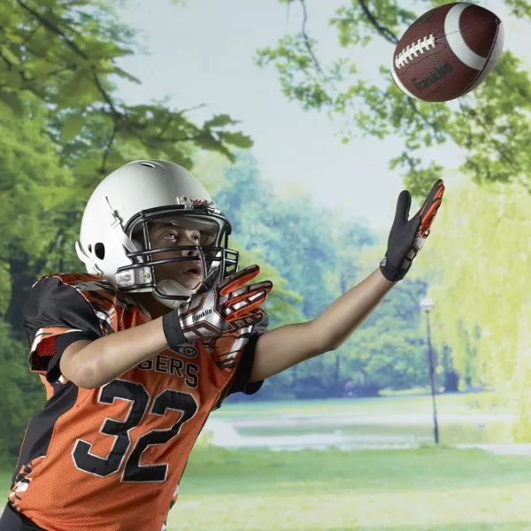 Franklin Sports Youth Footballs  Junior  Pee Wee Kids Footballs  AllWeather Synthetic Leather Outdoor Footballs  Extra Grip 1000 Footballs for Kids  1 Packs  12 Football Team PacksBrown