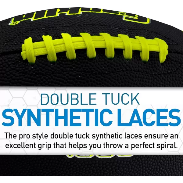 Franklin Sports Youth Footballs  Junior  Pee Wee Kids Footballs  AllWeather Synthetic Leather Outdoor Footballs  Extra Grip 1000 Footballs for Kids  1 Packs  12 Football Team PacksBlackOptic