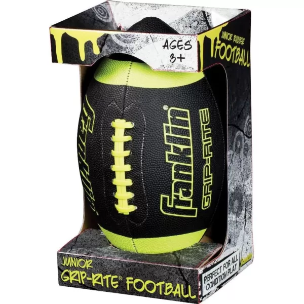 Franklin Sports Youth Footballs  Junior  Pee Wee Kids Footballs  AllWeather Synthetic Leather Outdoor Footballs  Extra Grip 1000 Footballs for Kids  1 Packs  12 Football Team PacksBlackOptic