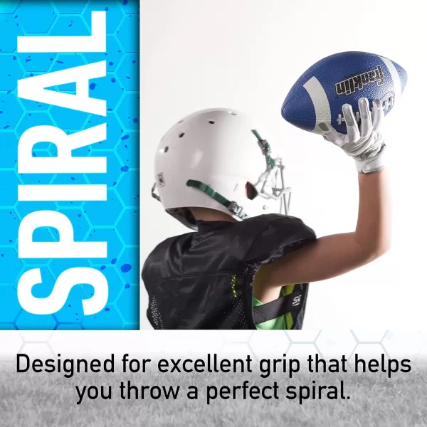 Franklin Sports Youth Footballs  Junior  Pee Wee Kids Footballs  AllWeather Synthetic Leather Outdoor Footballs  Extra Grip 1000 Footballs for Kids  1 Packs  12 Football Team PacksBlueWhite