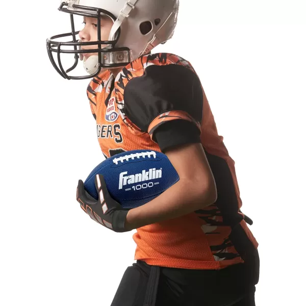 Franklin Sports Youth Footballs  Junior  Pee Wee Kids Footballs  AllWeather Synthetic Leather Outdoor Footballs  Extra Grip 1000 Footballs for Kids  1 Packs  12 Football Team PacksBlue