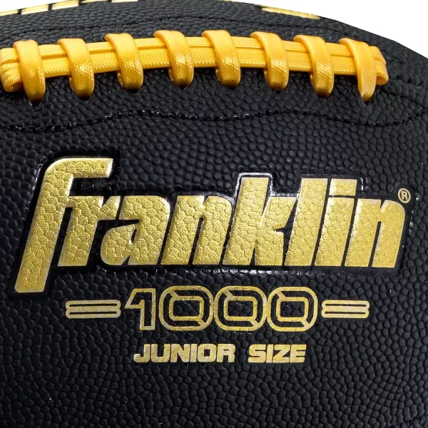Franklin Sports Youth Footballs  Junior  Pee Wee Kids Footballs  AllWeather Synthetic Leather Outdoor Footballs  Extra Grip 1000 Footballs for Kids  1 Packs  12 Football Team PacksBlackGold