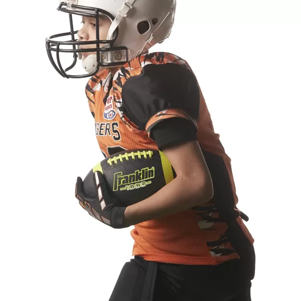 Franklin Sports Youth Footballs  Junior  Pee Wee Kids Footballs  AllWeather Synthetic Leather Outdoor Footballs  Extra Grip 1000 Footballs for Kids  1 Packs  12 Football Team PacksBlackOptic