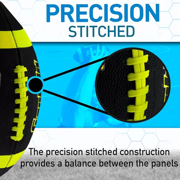 Franklin Sports Youth Footballs  Junior  Pee Wee Kids Footballs  AllWeather Synthetic Leather Outdoor Footballs  Extra Grip 1000 Footballs for Kids  1 Packs  12 Football Team PacksBlackOptic