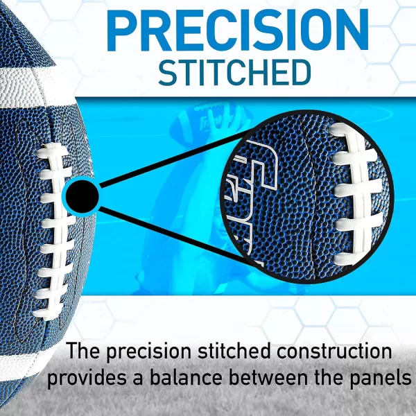 Franklin Sports Youth Footballs  Junior  Pee Wee Kids Footballs  AllWeather Synthetic Leather Outdoor Footballs  Extra Grip 1000 Footballs for Kids  1 Packs  12 Football Team PacksBlueWhite