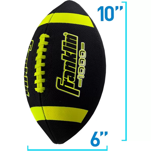 Franklin Sports Youth Footballs  Junior  Pee Wee Kids Footballs  AllWeather Synthetic Leather Outdoor Footballs  Extra Grip 1000 Footballs for Kids  1 Packs  12 Football Team PacksBlackOptic