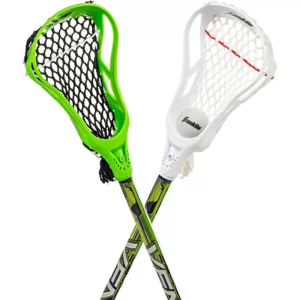 Franklin Sports 32in Youth Practice Lacrosse Stick and Ball for Ages 3  Learn to Play and Teach Fundamentals  Perfect for Beginners  2 Practice Lacrosse Sticks and 1 Practice Lacrosse Ball