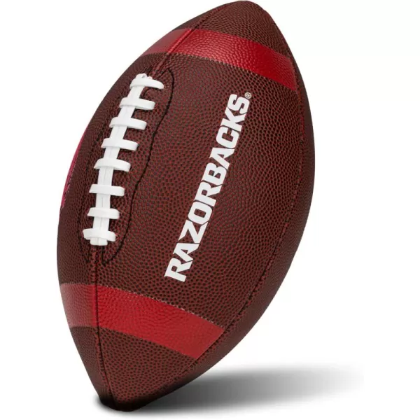 Franklin Sports Kids NCAA Youth Football  Official College Team Football with Team Logos  Junior Size FootballArkansas Razorbacks