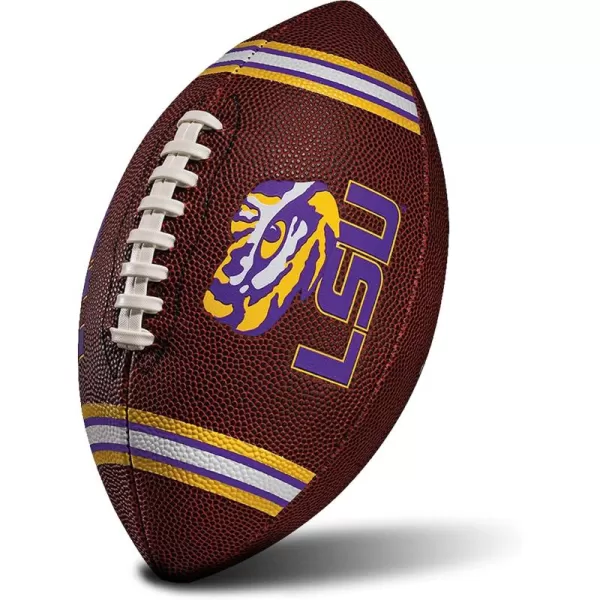 Franklin Sports Kids NCAA Youth Football  Official College Team Football with Team Logos  Junior Size FootballLSU Tigers