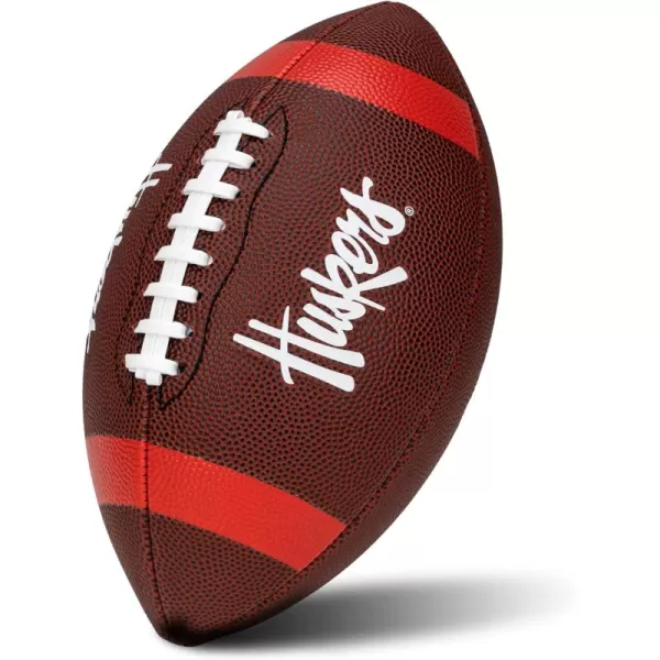 Franklin Sports Kids NCAA Youth Football  Official College Team Football with Team Logos  Junior Size FootballNebraska Huskers
