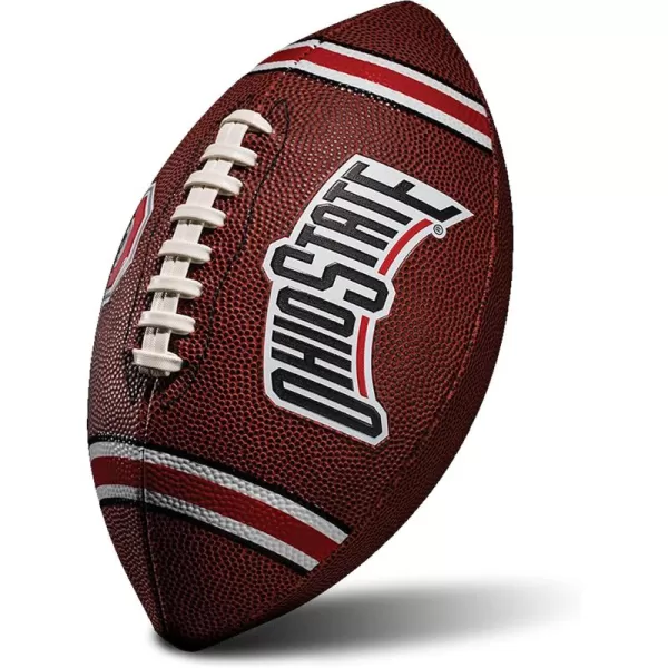 Franklin Sports Kids NCAA Youth Football  Official College Team Football with Team Logos  Junior Size FootballOhio State Buckeyes