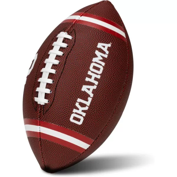 Franklin Sports Kids NCAA Youth Football  Official College Team Football with Team Logos  Junior Size FootballOklahoma Sooners