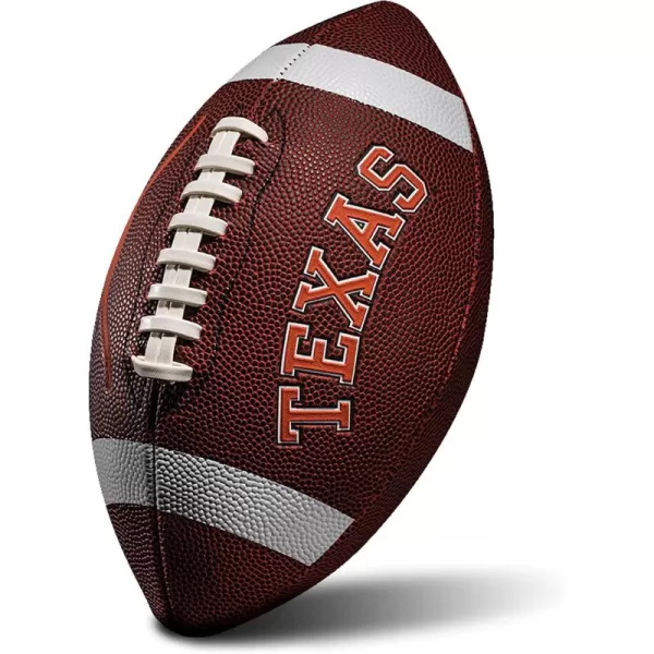 Franklin Sports Kids NCAA Youth Football  Official College Team Football with Team Logos  Junior Size FootballTexas Longhorns