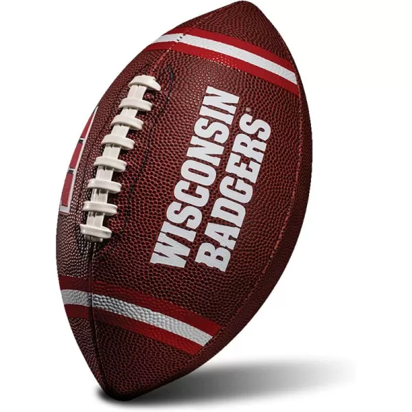 Franklin Sports Kids NCAA Youth Football  Official College Team Football with Team Logos  Junior Size FootballWisconsin Badgers