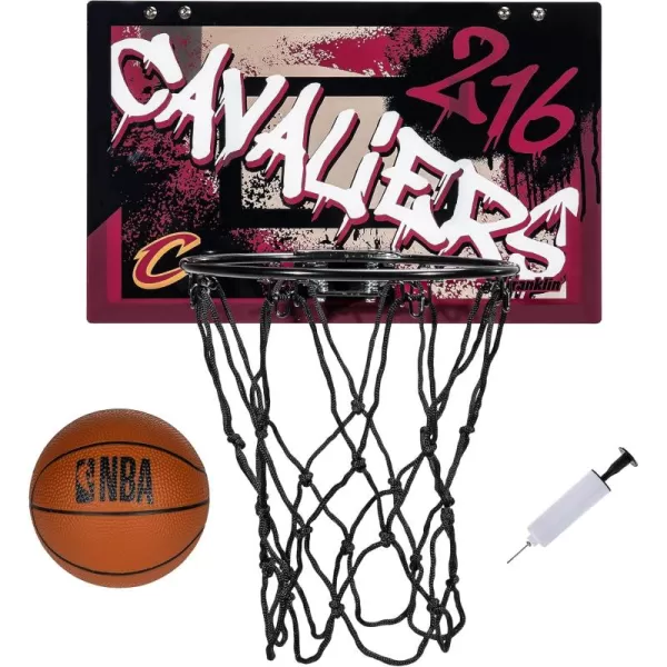 Franklin Sports NBA Team Over the Door Basketball Hoops  Kids Indoor Mini Basketball Hoop  Ball Set  NBA Fan Mini HoopsCleveland Cavaliers