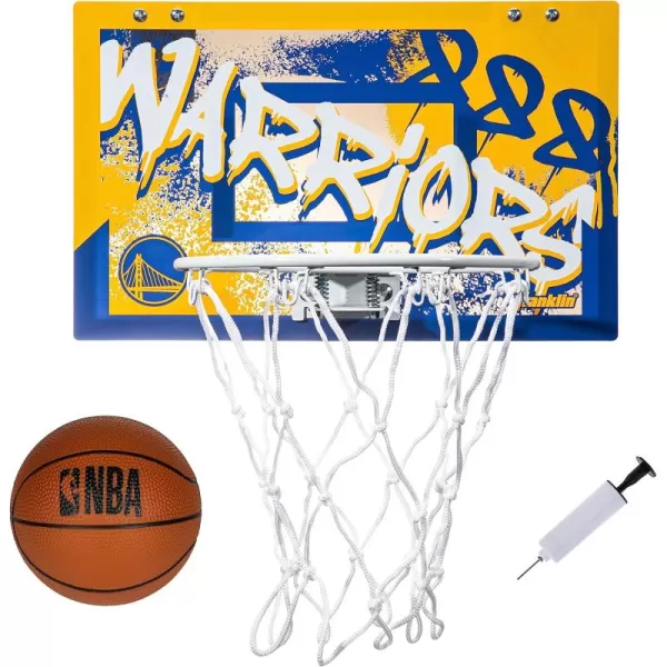 Franklin Sports NBA Team Over the Door Basketball Hoops  Kids Indoor Mini Basketball Hoop  Ball Set  NBA Fan Mini HoopsGolden State Warriors