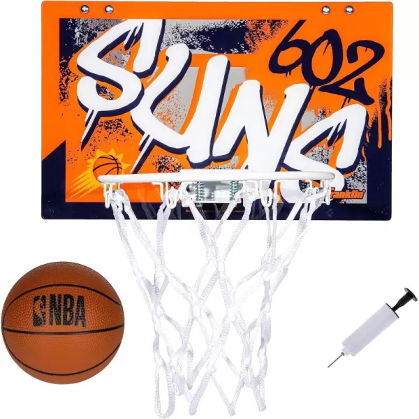 Franklin Sports NBA Team Over the Door Basketball Hoops  Kids Indoor Mini Basketball Hoop  Ball Set  NBA Fan Mini HoopsPhoenix Suns