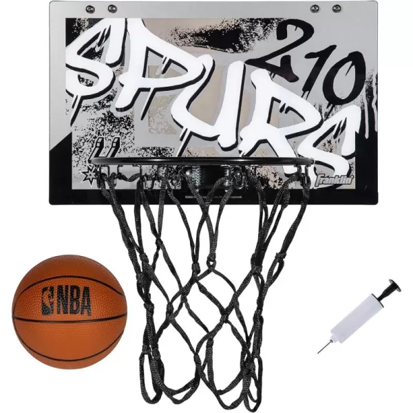 Franklin Sports NBA Team Over the Door Basketball Hoops  Kids Indoor Mini Basketball Hoop  Ball Set  NBA Fan Mini HoopsSan Antonio Spurs