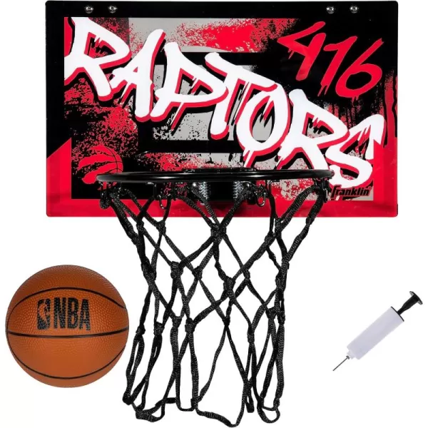 Franklin Sports NBA Team Over the Door Basketball Hoops  Kids Indoor Mini Basketball Hoop  Ball Set  NBA Fan Mini HoopsToronto Raptors
