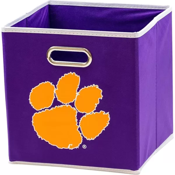 Franklin Sports NCAA College Team Fabric Storage Cubes Made to Fit Storage Bin Organizers 11x105x105Clemson Tigers