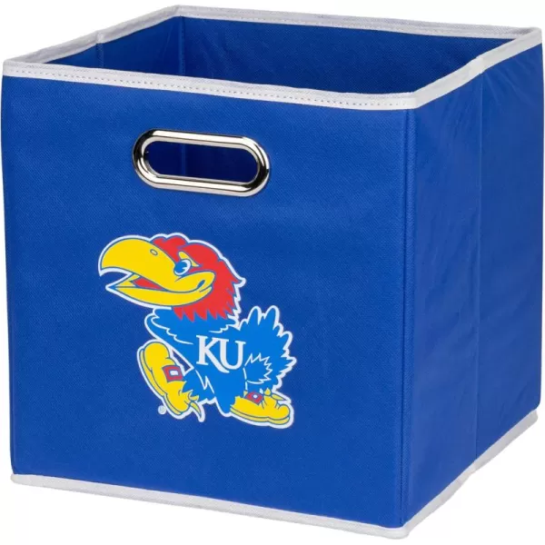 Franklin Sports NCAA College Team Fabric Storage Cubes Made to Fit Storage Bin Organizers 11x105x105Kansas Jayhawks