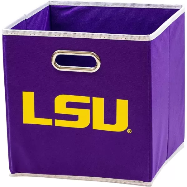Franklin Sports NCAA College Team Fabric Storage Cubes Made to Fit Storage Bin Organizers 11x105x105LSU Tigers