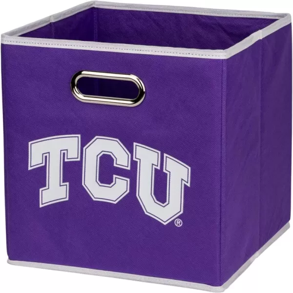 Franklin Sports NCAA College Team Fabric Storage Cubes Made to Fit Storage Bin Organizers 11x105x105TCU Horned Frogs