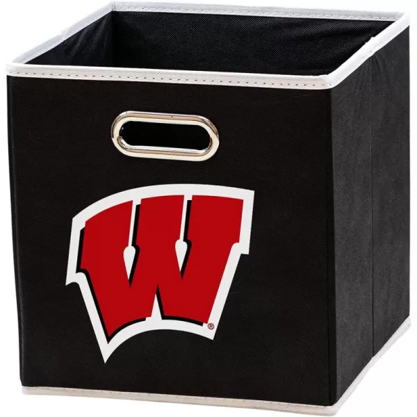 Franklin Sports NCAA College Team Fabric Storage Cubes Made to Fit Storage Bin Organizers 11x105x105Wisconsin Badgers