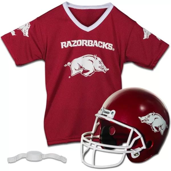 Franklin Sports NCAA Kids Football Helmet  Jersey Sets  College Uniform  Helmet Sets for Boys ampamp GirlsToy Kids Costume SetArkansas Razorbacks