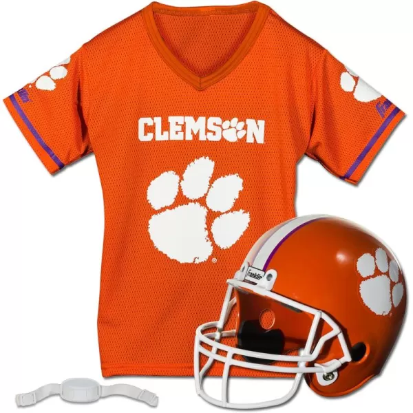 Franklin Sports NCAA Kids Football Helmet  Jersey Sets  College Uniform  Helmet Sets for Boys ampamp GirlsToy Kids Costume SetClemson Tigers