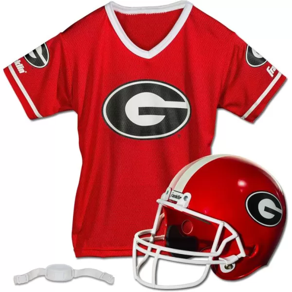 Franklin Sports NCAA Kids Football Helmet  Jersey Sets  College Uniform  Helmet Sets for Boys ampamp GirlsToy Kids Costume SetGeorgia Bulldogs